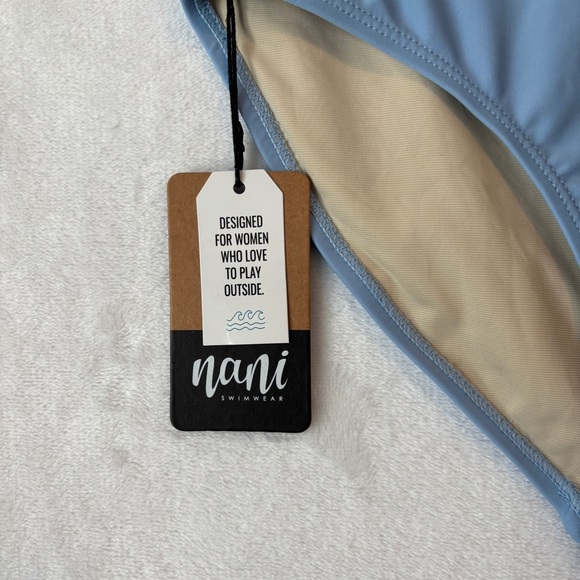 nani swim Women's Blue High-Waisted casual swimsuit Bikini Bottom size xs NWT - Picture 2 of 9